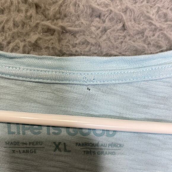 Life is good womens graphic tshirt XL blue lightweight beach outdoor colorful - Picture 3 of 9